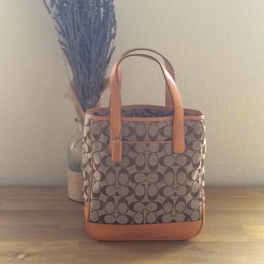 🌹Vintage Coach satchel with leather trim, RARE